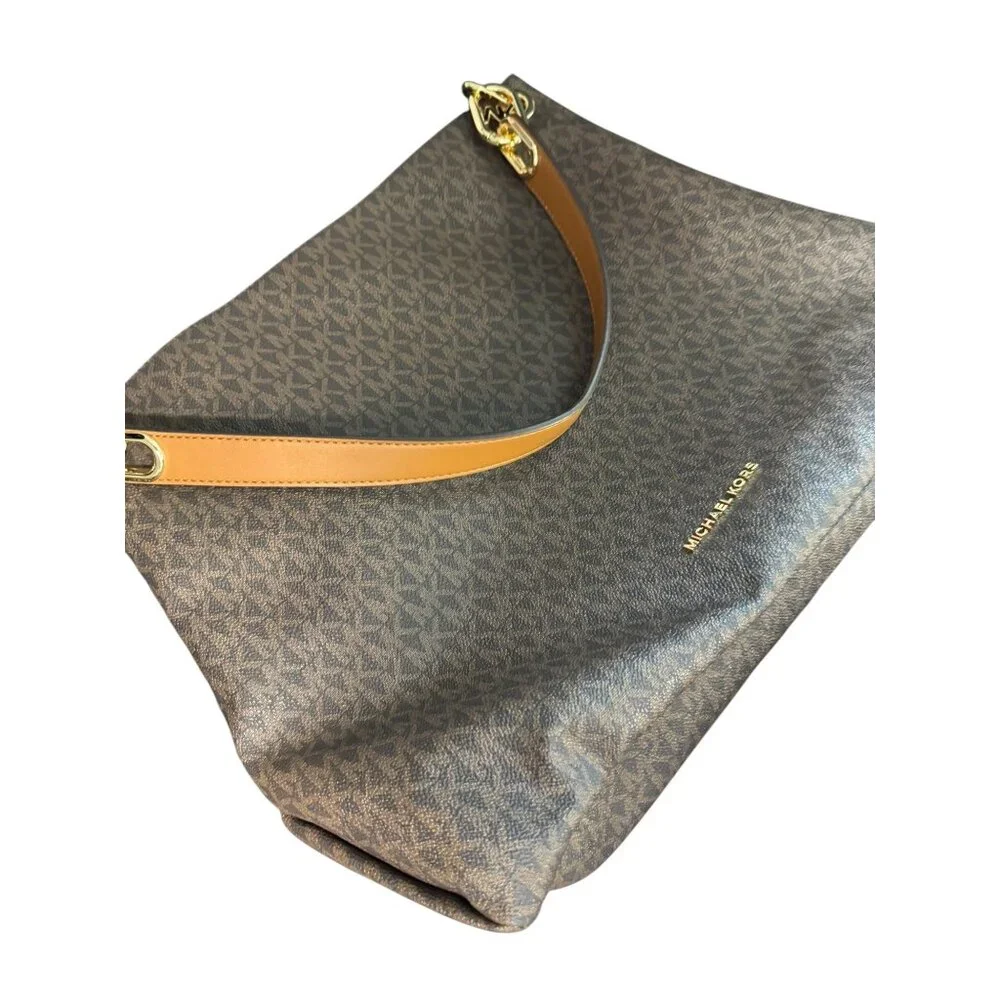 Michael Kors Jet Set Signature Brown Monogram Large Tote Bag‎